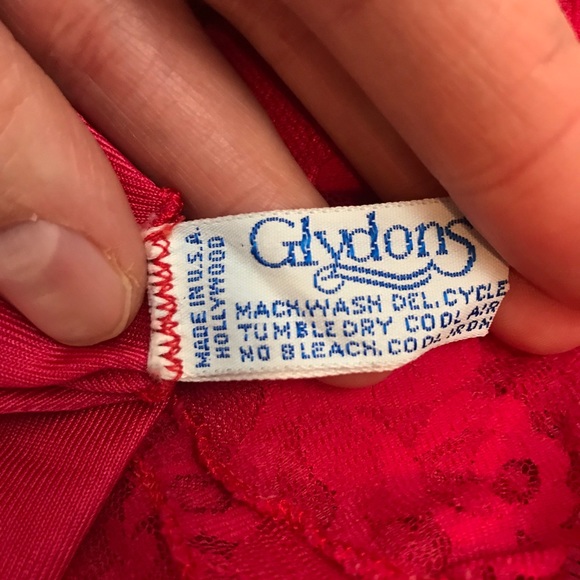 Vintage Red Lace Bob Mackie Snap-crotch Teddie - Picture 9 of 9